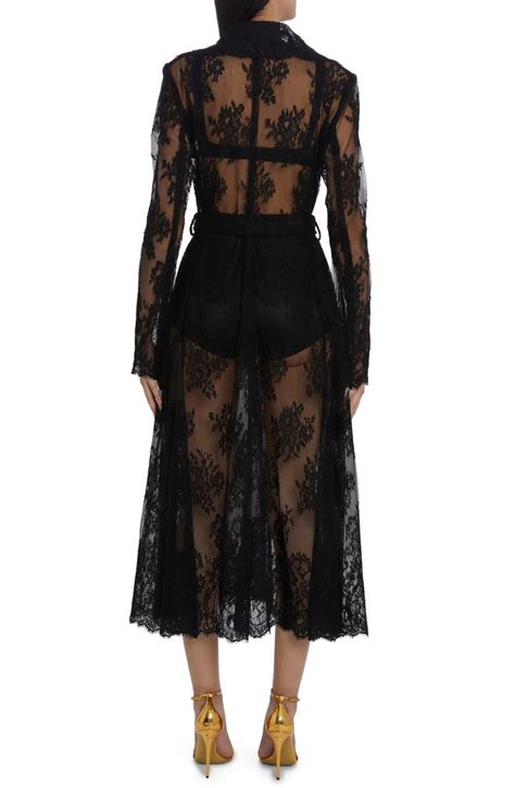 Dolce&Gabbana Sheer Lace Trench Coat .